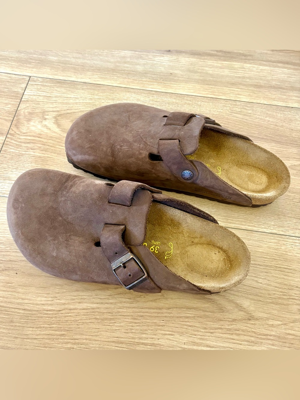 Birkenstock Brown Suede Classic Clog with Adjustable Buckle